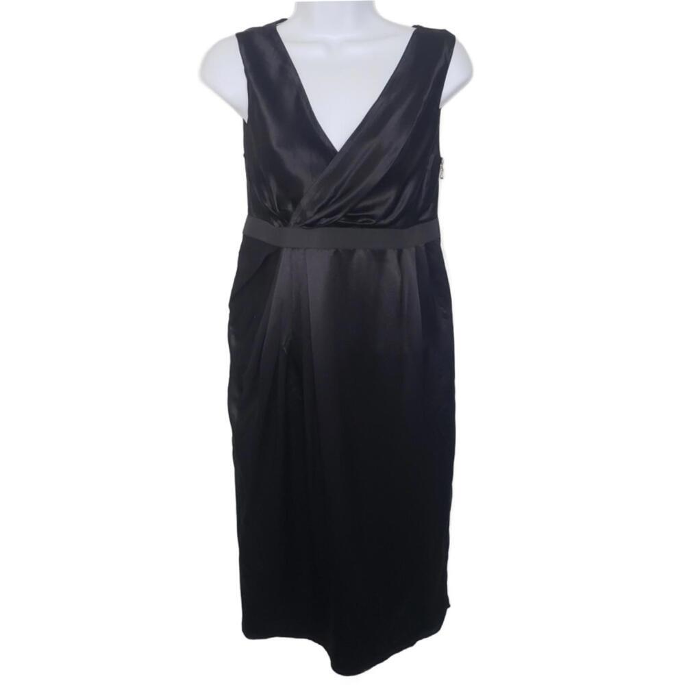 NWT Lanvin Women's Sz 36 Black Silk Mid-Length Sleeveless Dress(1792)